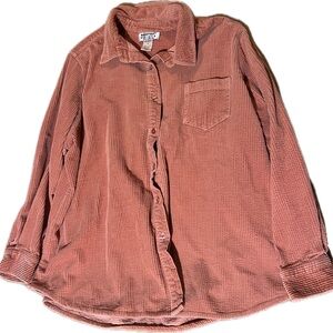 Mainstreet Blues Vintage Corduroy Orange Button-Down Oversized Shirt Size 1X